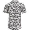 COOFANDY Mens Hawaiian Shirt Short Sleeve Buttoon Down Shirts Casual Tropical Floral Summer Linen Shirts(A- Gray Floral)