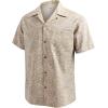 COOFANDY Mens Hawaiian Shirt Short Sleeve Buttoon Down Shirts Casual Tropical Floral Summer Linen Shirts(Paisley Khaki)