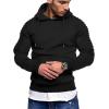 COOFANDY Mens Hoodie Casual Drawstring Athletic Hoodies Hooded Pullover Sweatshirts with Pocket(Black)
