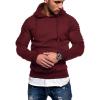 COOFANDY Mens Hoodie Casual Drawstring Athletic Hoodies Hooded Pullover Sweatshirts with Pocket(Burgundy)