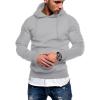 COOFANDY Mens Hoodie Casual Drawstring Athletic Hoodies Hooded Pullover Sweatshirts with Pocket(Light Gray)
