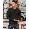 COOFANDY Men’s Knit Polo Shirts Long Sleeve Sweater Polo Lightweight Fashion Casual Collared Shirts(Black)