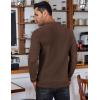 COOFANDY Men’s Knit Polo Shirts Long Sleeve Sweater Polo Lightweight Fashion Casual Collared Shirts(Brown)
