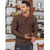 COOFANDY Men’s Knit Polo Shirts Long Sleeve Sweater Polo Lightweight Fashion Casual Collared Shirts(Brown)