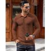 COOFANDY Men’s Knit Polo Shirts Long Sleeve Sweater Polo Lightweight Fashion Casual Collared Shirts(Caramel)