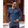 COOFANDY Men’s Knit Polo Shirts Long Sleeve Sweater Polo Lightweight Fashion Casual Collared Shirts(Dark Blue)