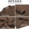 COOFANDY Men’s Knit Polo Shirts Long Sleeve Sweater Polo Lightweight Fashion Casual Collared Shirts(Dark Coffee)