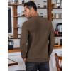 COOFANDY Men’s Knit Polo Shirts Long Sleeve Sweater Polo Lightweight Fashion Casual Collared Shirts(Dark Coffee)