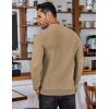 COOFANDY Men’s Knit Polo Shirts Long Sleeve Sweater Polo Lightweight Fashion Casual Collared Shirts(Khaki)