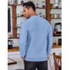 COOFANDY Men’s Knit Polo Shirts Long Sleeve Sweater Polo Lightweight Fashion Casual Collared Shirts(Light Blue)