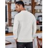 COOFANDY Men’s Knit Polo Shirts Long Sleeve Sweater Polo Lightweight Fashion Casual Collared Shirts(White)
