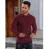 COOFANDY Men’s Knit Polo Shirts Long Sleeve Sweater Polo Lightweight Fashion Casual Collared Shirts(Wine Red)