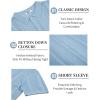 COOFANDY Men’s Knit Shirts Short Sleeve Button Down Polo Shirt Vintage Casual Beach Shirt Summer Tops(Light Blue)