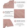 COOFANDY Men’s Knit Shirts Short Sleeve Button Down Polo Shirt Vintage Casual Beach Shirt Summer Tops(Light Pink)