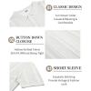 COOFANDY Men’s Knit Shirts Short Sleeve Button Down Polo Shirt Vintage Casual Beach Shirt Summer Tops(White)