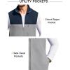 COOFANDY Men’s Lightweight Fleece Vest Sleeveless Zip Up Warm Jacket Casual Outerwear Vests With Pockets(Navy/Grey)