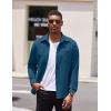 COOFANDY Mens Long Sleeve Button Down Shirt Casual Lightweight Shacket Spring Fall Shirt Jacket Overshirt(Dark Blue)