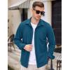 COOFANDY Mens Long Sleeve Button Down Shirt Casual Lightweight Shacket Spring Fall Shirt Jacket Overshirt(Dark Blue)