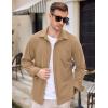 COOFANDY Mens Long Sleeve Button Down Shirt Casual Lightweight Shacket Spring Fall Shirt Jacket Overshirt(Khaki)