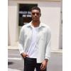 COOFANDY Mens Long Sleeve Button Down Shirt Casual Lightweight Shacket Spring Fall Shirt Jacket Overshirt(White)