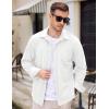 COOFANDY Mens Long Sleeve Button Down Shirt Casual Lightweight Shacket Spring Fall Shirt Jacket Overshirt(White)