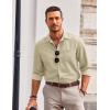COOFANDY Men’s Long Sleeve Button Down Shirt Wrinkle Free Untucked Dress Shirt Casual Denim Shirt(Light Khaki)