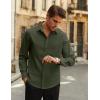 COOFANDY Men’s Long Sleeve Button Down Shirts Casual Untucked Dress Shirt Beach Wedding Shirts(Army Green)