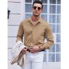 COOFANDY Men’s Long Sleeve Button Down Shirts Casual Untucked Dress Shirt Beach Wedding Shirts(Khaki)