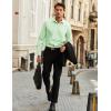 COOFANDY Men’s Long Sleeve Button Down Shirts Casual Untucked Dress Shirt Beach Wedding Shirts(Light Green)
