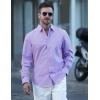 COOFANDY Men’s Long Sleeve Button Down Shirts Casual Untucked Dress Shirt Beach Wedding Shirts(Light Purple)