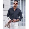 COOFANDY Men’s Long Sleeve Button Down Shirts Casual Untucked Dress Shirt Beach Wedding Shirts(Navy Blue)