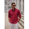 COOFANDY Men’s Long Sleeve Button Down Shirts Casual Untucked Dress Shirt Beach Wedding Shirts(Wine Red)