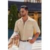 COOFANDY Mens Long Sleeve Button Down Shirts Casual Untucked Shirts for Men Dress Shirts Beach Wedding Shirts(Beige)