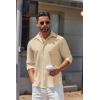 COOFANDY Mens Long Sleeve Button Down Shirts Casual Untucked Shirts for Men Dress Shirts Beach Wedding Shirts(Beige)