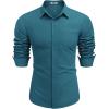 COOFANDY Mens Long Sleeve Button Down Shirts Casual Untucked Shirts for Men Dress Shirts Beach Wedding Shirts(Blue)
