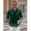 COOFANDY Mens Long Sleeve Button Down Shirts Casual Untucked Shirts for Men Dress Shirts Beach Wedding Shirts(Dark Green)