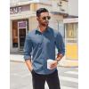 COOFANDY Mens Long Sleeve Button Down Shirts Casual Untucked Shirts for Men Dress Shirts Beach Wedding Shirts(Grey Blue)