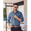 COOFANDY Mens Long Sleeve Button Down Shirts Casual Untucked Shirts for Men Dress Shirts Beach Wedding Shirts(Grey Blue)