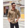 COOFANDY Mens Long Sleeve Button Down Shirts Casual Untucked Shirts for Men Dress Shirts Beach Wedding Shirts(Khaki)