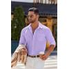 COOFANDY Mens Long Sleeve Button Down Shirts Casual Untucked Shirts for Men Dress Shirts Beach Wedding Shirts(Lavender)