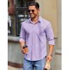 COOFANDY Mens Long Sleeve Button Down Shirts Casual Untucked Shirts for Men Dress Shirts Beach Wedding Shirts(Lavender)
