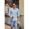 COOFANDY Mens Long Sleeve Button Down Shirts Casual Untucked Shirts for Men Dress Shirts Beach Wedding Shirts(Light Blue)