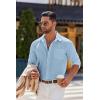 COOFANDY Mens Long Sleeve Button Down Shirts Casual Untucked Shirts for Men Dress Shirts Beach Wedding Shirts(Light Blue)