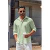 COOFANDY Mens Long Sleeve Button Down Shirts Casual Untucked Shirts for Men Dress Shirts Beach Wedding Shirts(Light Green)