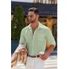 COOFANDY Mens Long Sleeve Button Down Shirts Casual Untucked Shirts for Men Dress Shirts Beach Wedding Shirts(Light Green)