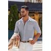 COOFANDY Mens Long Sleeve Button Down Shirts Casual Untucked Shirts for Men Dress Shirts Beach Wedding Shirts(Light Grey)