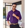 COOFANDY Mens Long Sleeve Button Down Shirts Casual Untucked Shirts for Men Dress Shirts Beach Wedding Shirts(Purple)