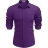 COOFANDY Mens Long Sleeve Button Down Shirts Casual Untucked Shirts for Men Dress Shirts Beach Wedding Shirts(Purple)