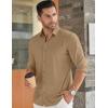 COOFANDY Men’s Long Sleeve Dress Shirt Casual Button Down Shirts Wrinkle Free Untucked Shirt(Dark Khaki)