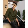 COOFANDY Men’s Long Sleeve Dress Shirt Plaid Collar Casual Button Down Shirts(Army Green)